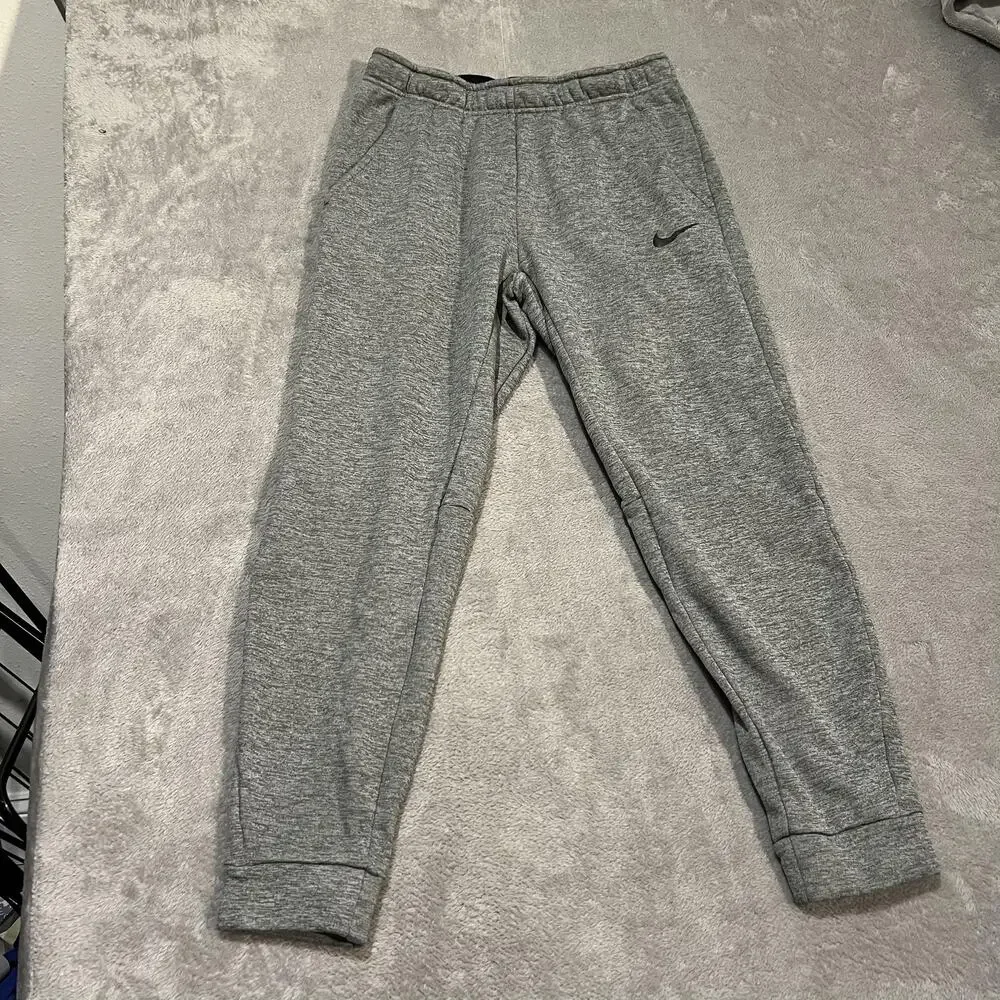 Nike Pants Mens Large Gray Dri-FIT Standard Fit Joggers Fleece Tapered Cuffed